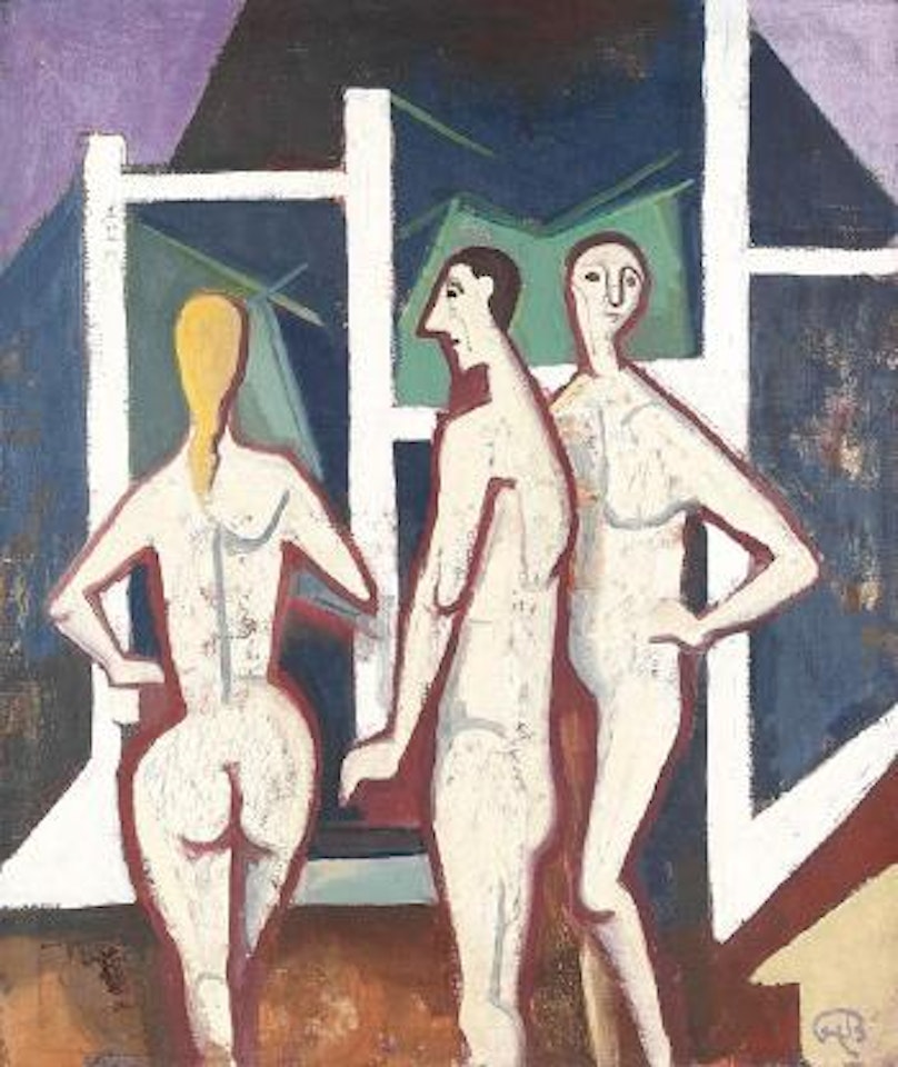 Drei im Raum (Josef und seine Bruder) by Karl Hofer