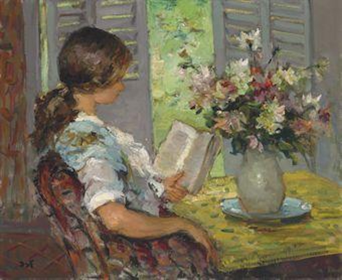 Liseuse dans l'atelier de Cannes by Marcel Dyf