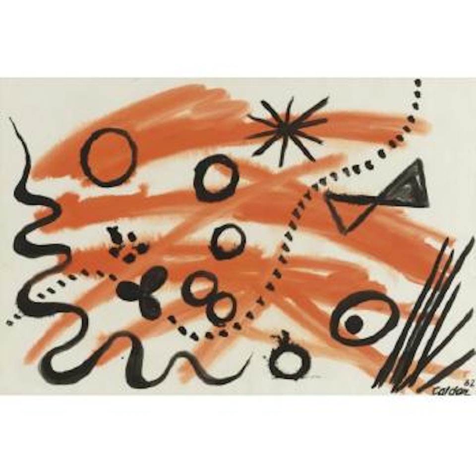 Arrangements In Orange And Black by Alexander Calder