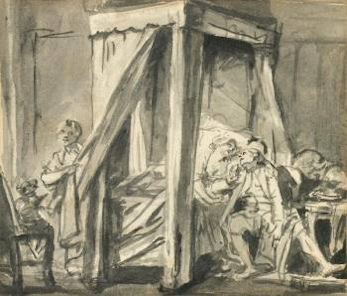 Le confident dans la chambre by Jean-Baptiste Greuze