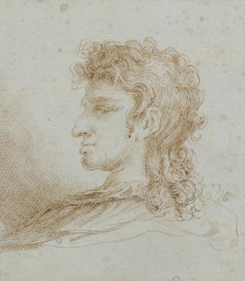 Tête d'homme de profil by Salvator Rosa