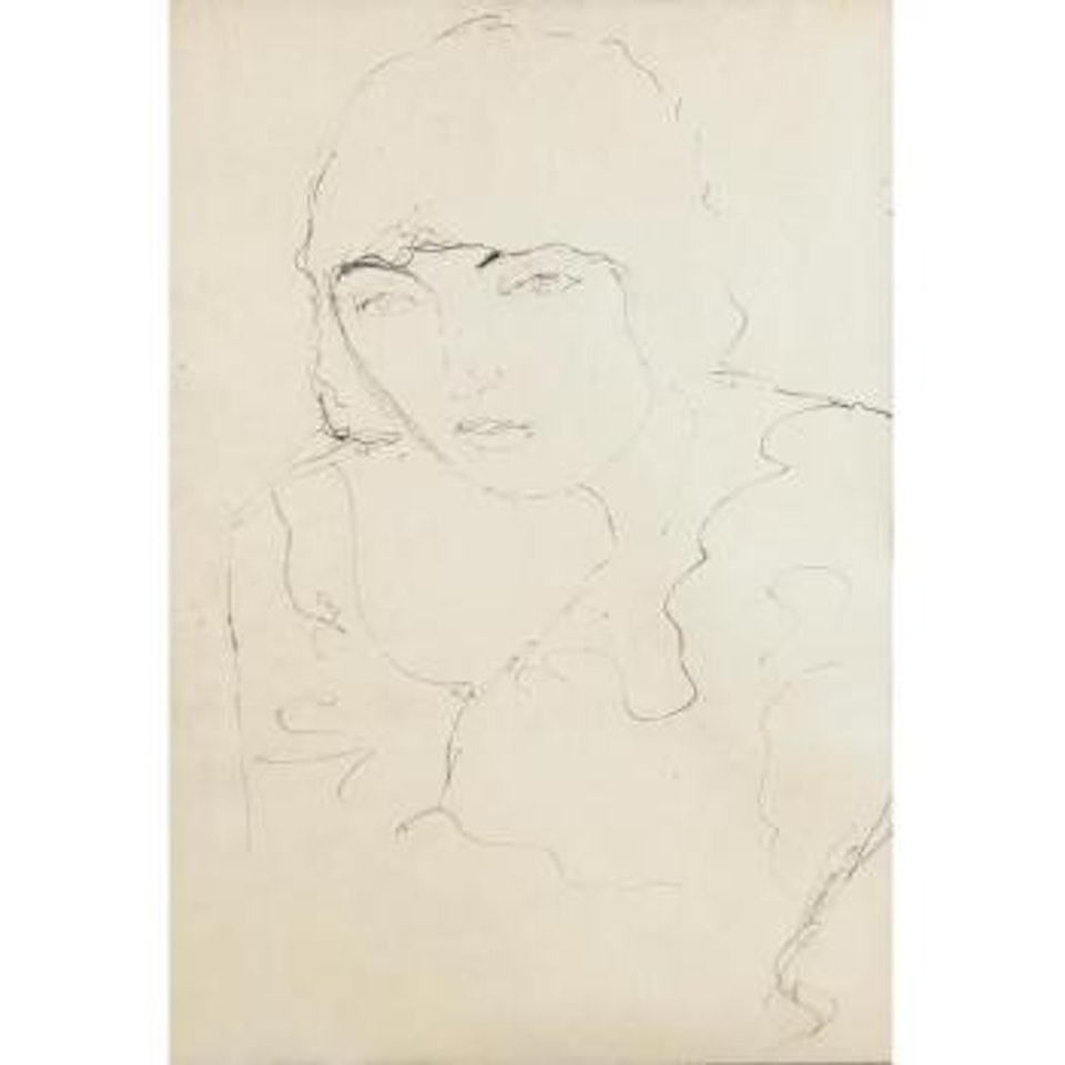 Brustbild Im Dreiviertelprofil Bach Links by Gustav Klimt