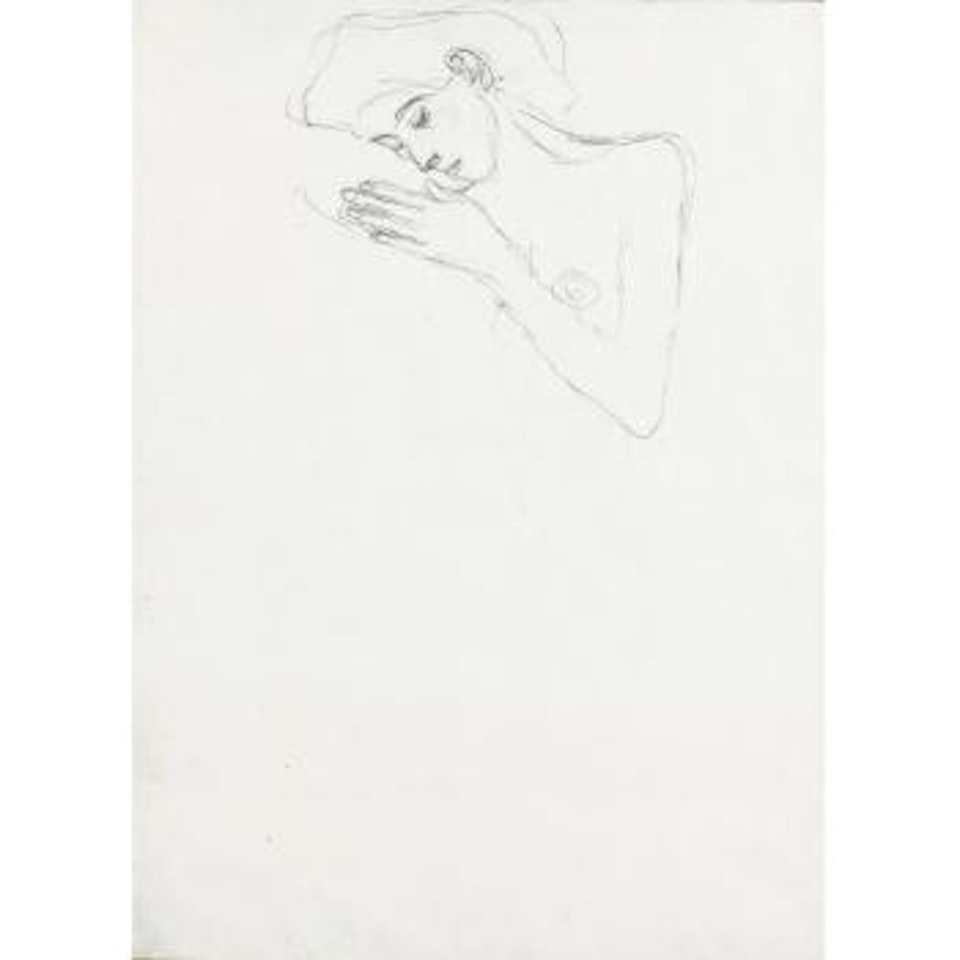 Brustbild Eines Mädchens Mit Angewinkeltem Arm by Gustav Klimt