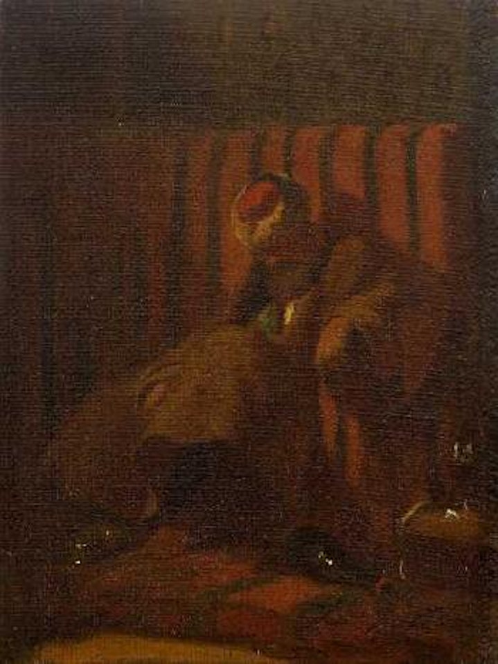 Der verbotene Wein (Schlafender Orientale) by Carl Spitzweg