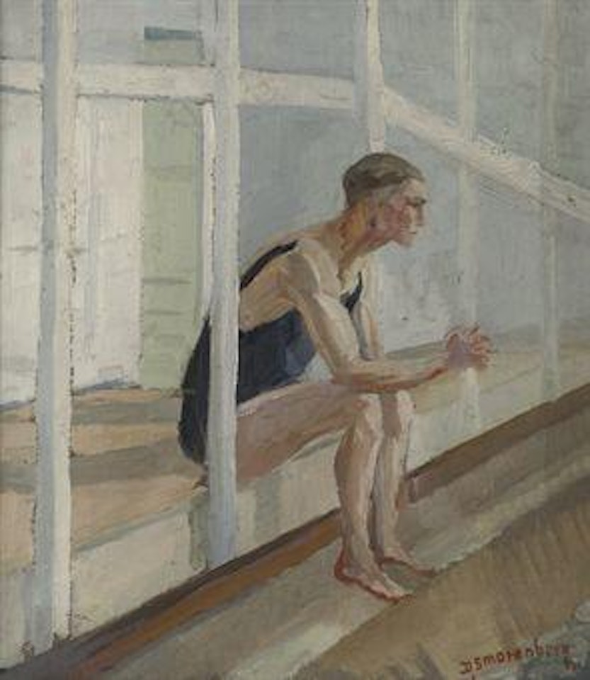 A swimmer at the swimming pool Het Plashuis, Loosdrecht by Dirk Smoorenberg