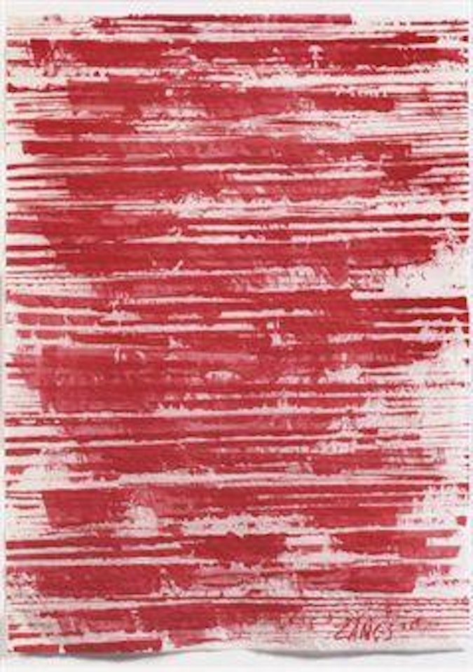 Horizontaler Scheibenwischer - Reihung in Roth by Herbert Zangs