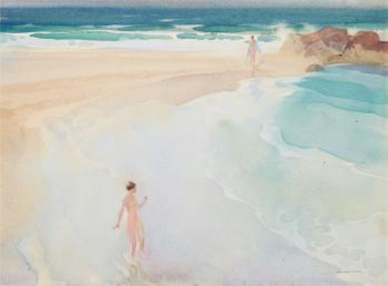 Eva's mock timidity by William Russell Flint