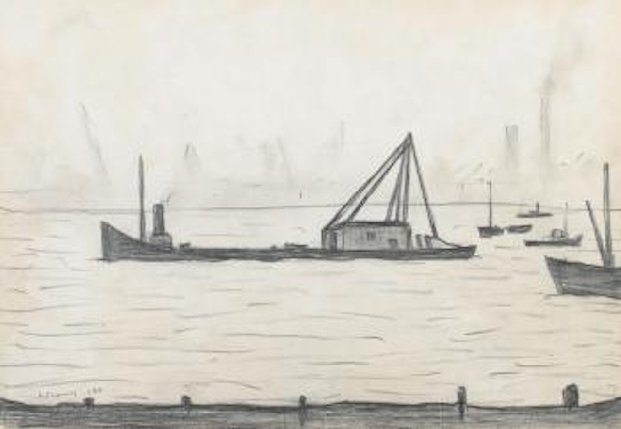 On the Thames at Greenwich by Laurence Stephen Lowry