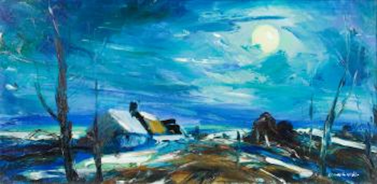 Moonlit landscape by Kenneth Webb