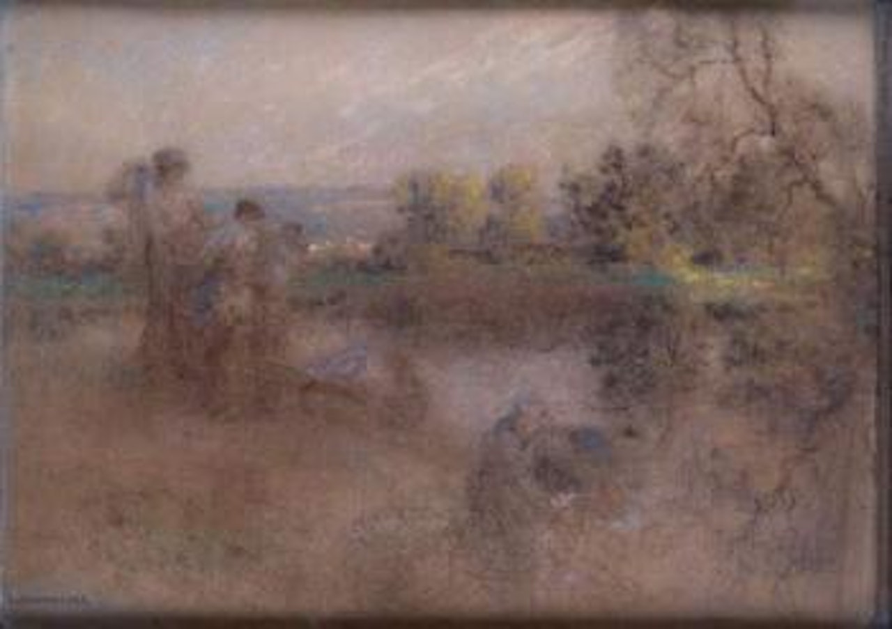 Scène champêtre by Léon Augustin Lhermitte