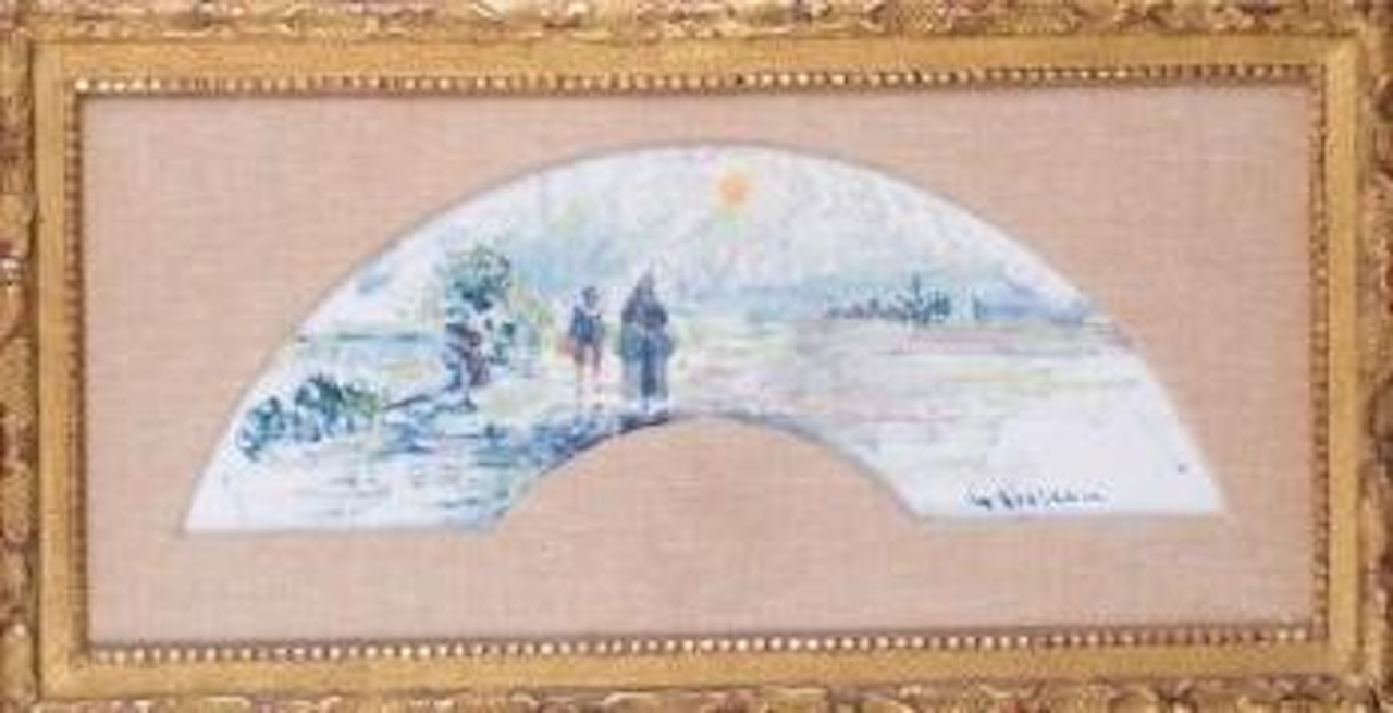 Femme et enfant en bord de rivière by Gustave Loiseau