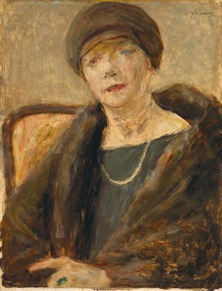 Bildnis Lola Leder (1892-1977) im Pelzmantel - Studie by Max Liebermann