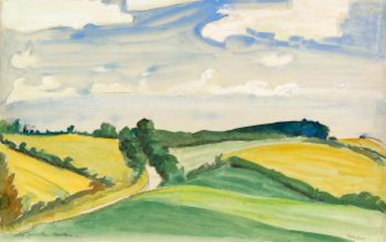 Weg zwischen Hecken by Erich Heckel