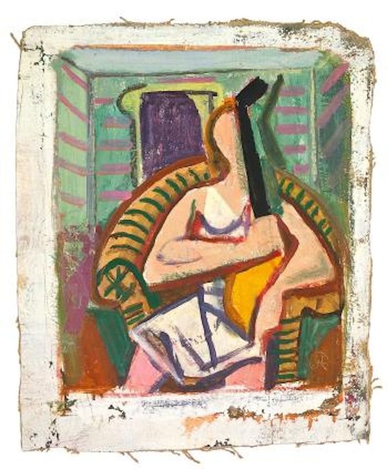 Sitzendes Madchen mit Laute by Karl Hofer