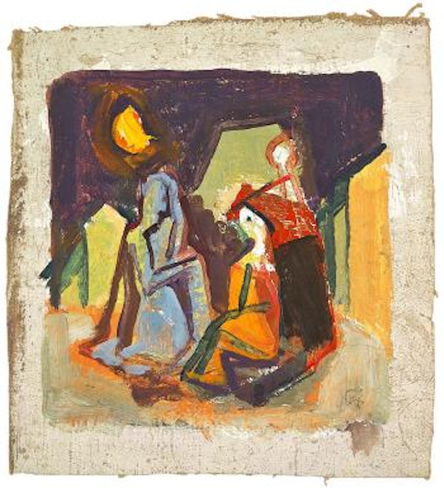 Nachtliche Szene mit trauernden Gestalten by Karl Hofer