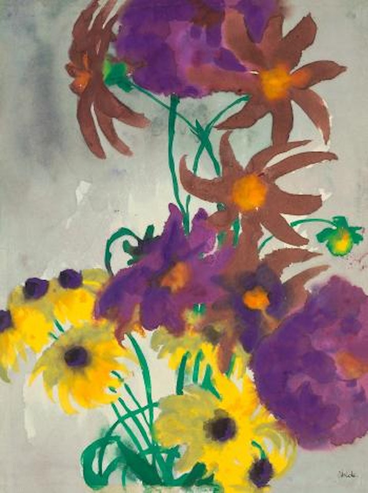 Rote, gelbe und violette Bluten by Emil Nolde