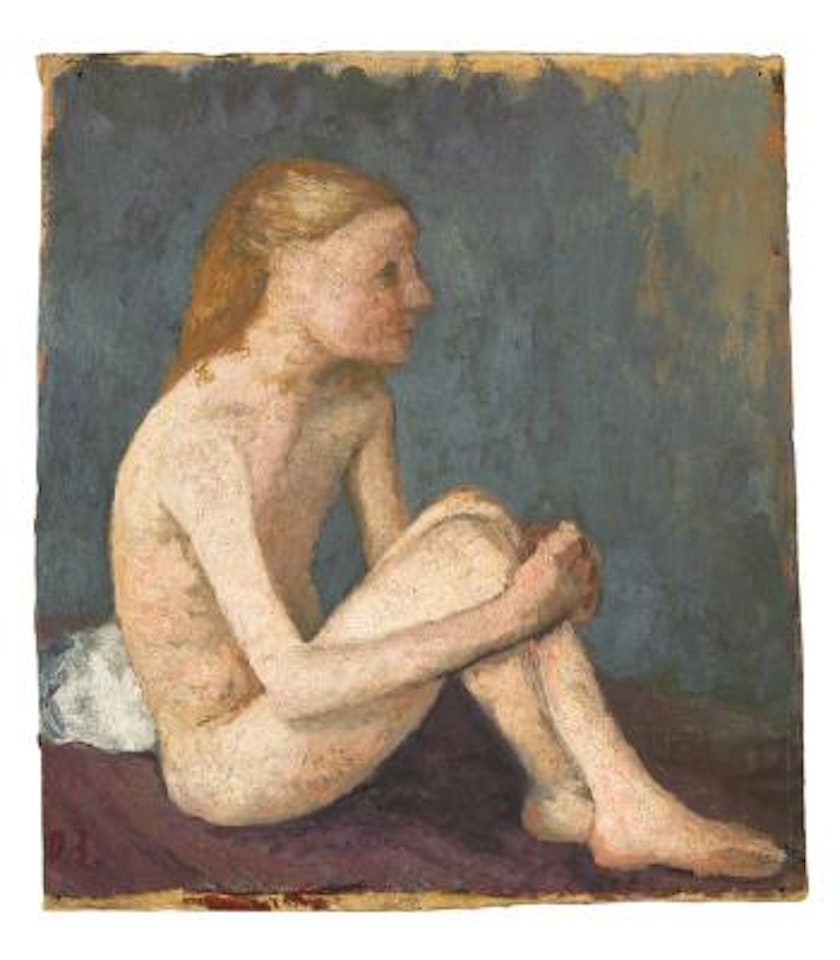 Sitzender Madchenakt nach recht by Paula Modersohn-Becker