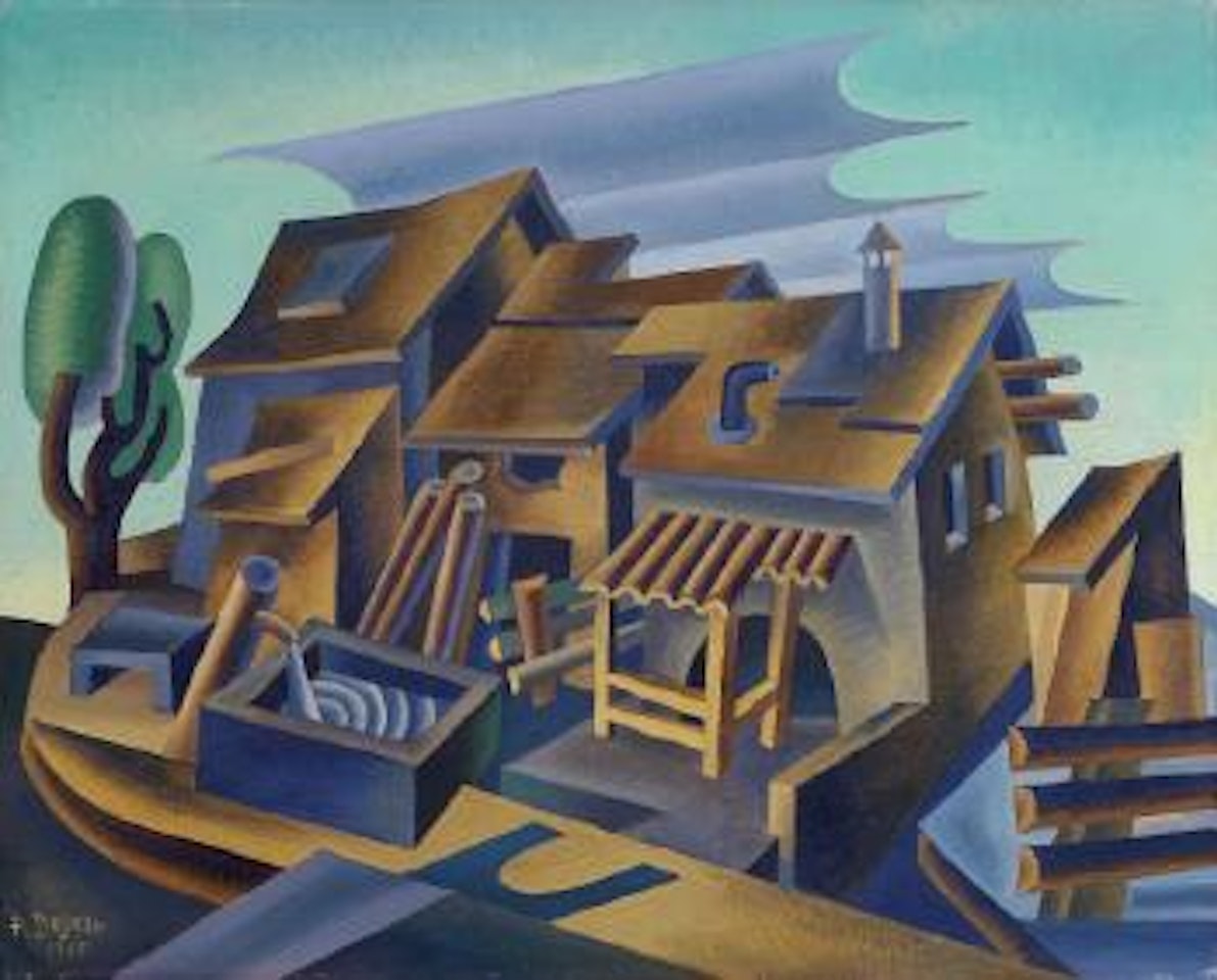 Prospettiva alpestre (Case ai Francolini) by Fortunato Depero
