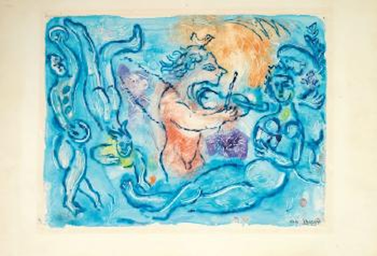 Violiniste et danseuses aux tambourins by Marc Chagall
