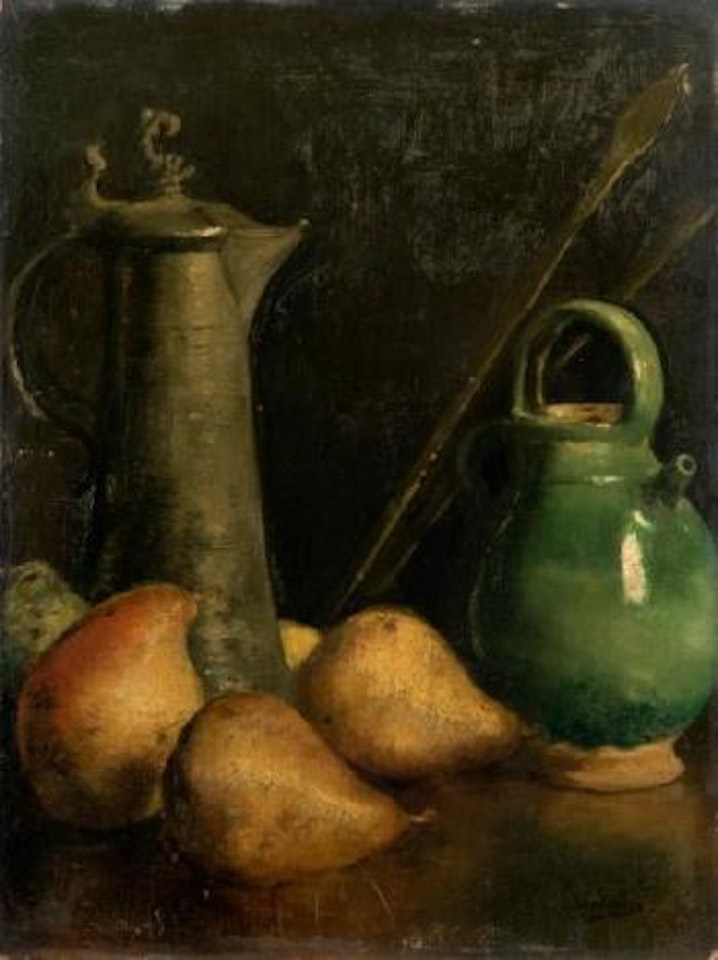 Nature morte au pichet et aux poires by Narcisse Berchere