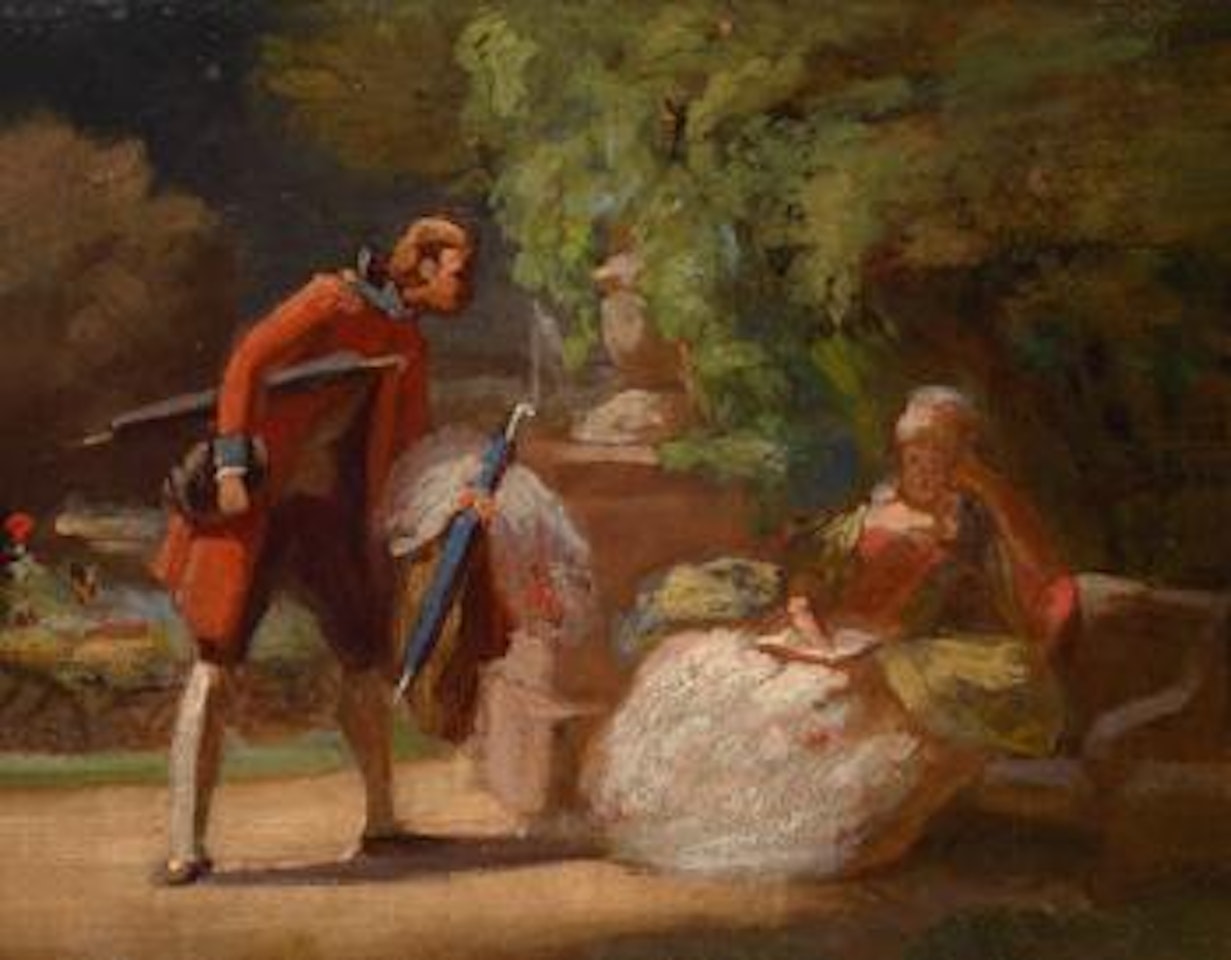 Encounter in the park (rococo pair) by Carl Spitzweg