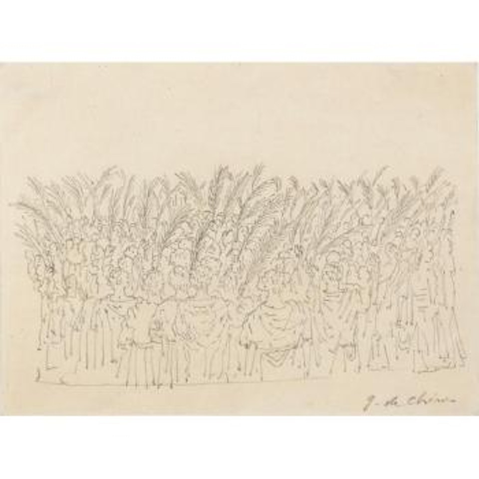 Scène Animée Aux Palmiers by Giorgio de Chirico