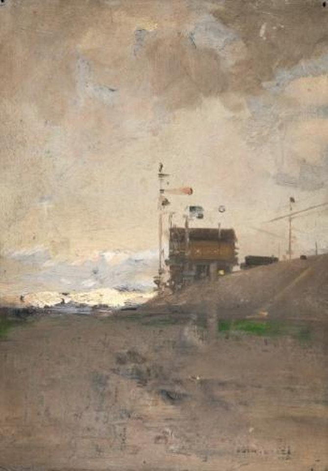 Construction dans un paysage by Luigi Loir