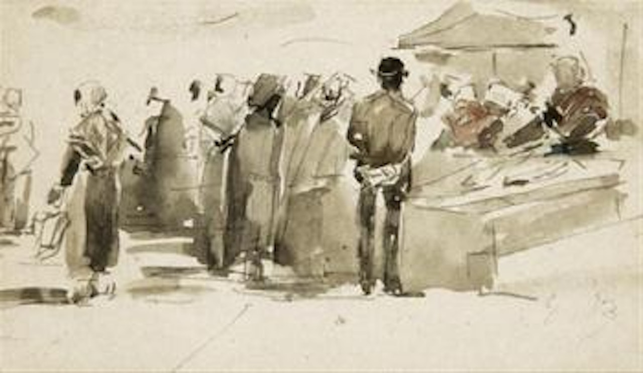 Scène de marché by Eugène Boudin