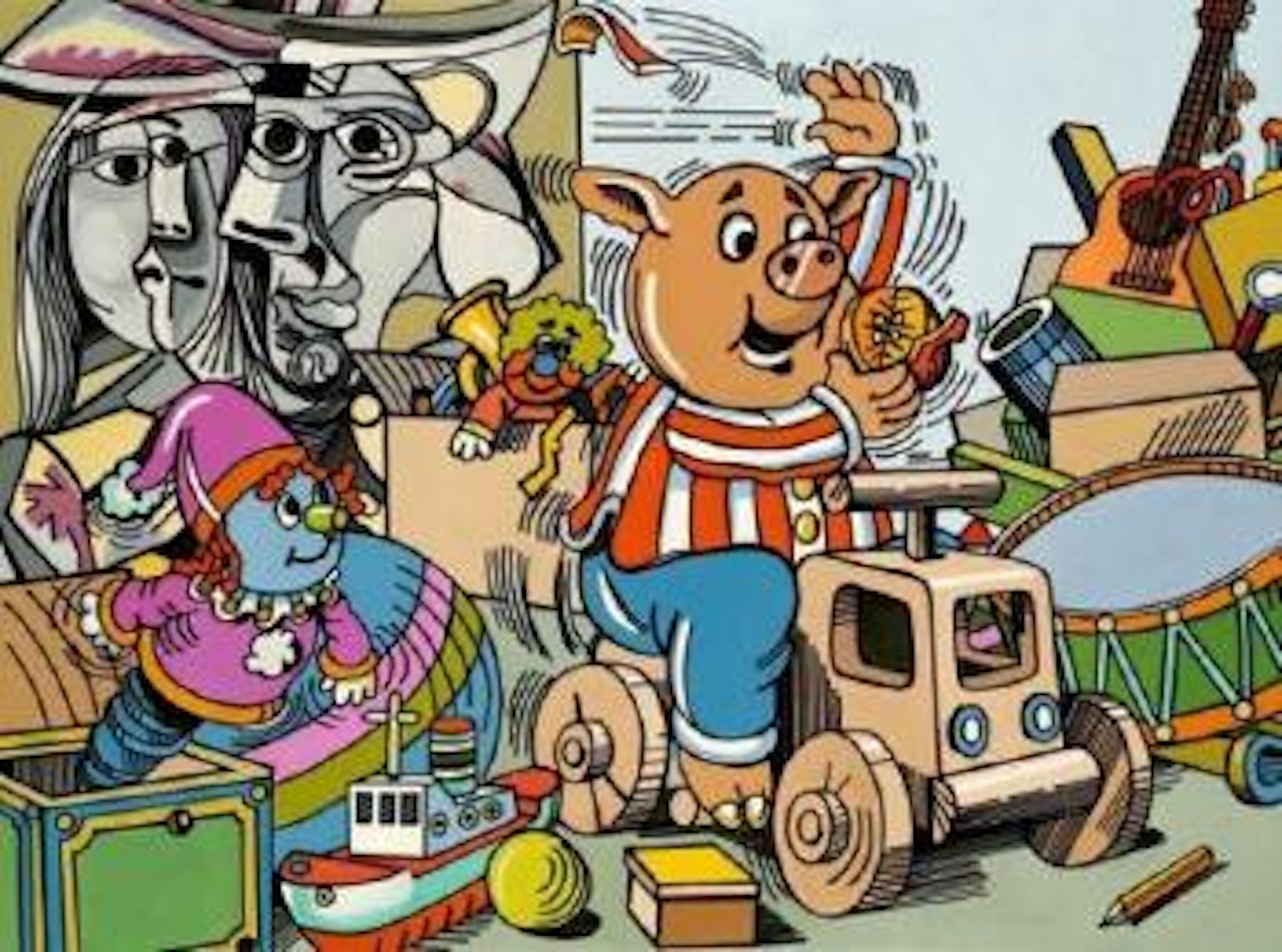 Now Time to Eat, (Serie Piggy Time, Hommage to Jay, Hulbert and John Killgrew) by Erro