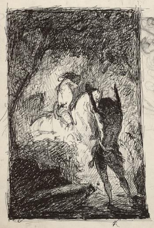 Reiter und Schattengestalt by Alfred Kubin