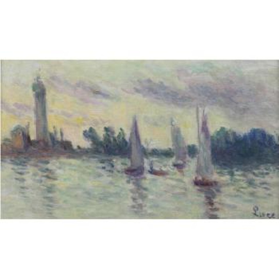 Trois Voiliers Devant Le Phare by Maximilien Luce