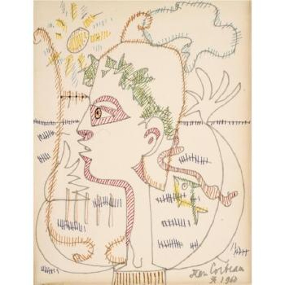 Profil D'orphée À La Lyre by Jean Cocteau