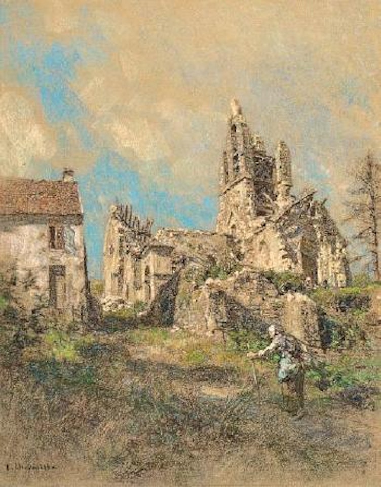 Eglise au soleil by Léon Augustin Lhermitte