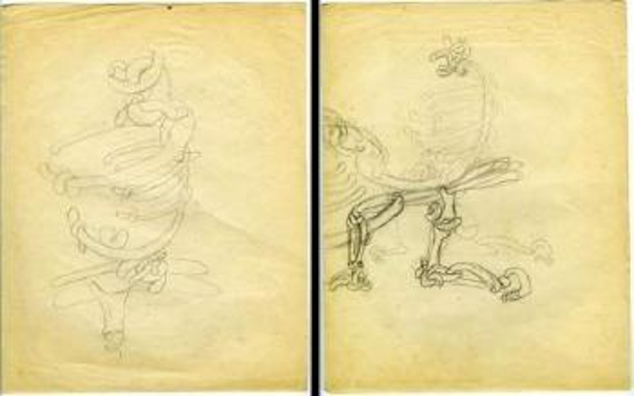 Deux Etudes pour 'Le Mannequin Javanais' ou 'Hommage a Quevedo' (Illustration pour les Chants de Maldoror) by Salvador Dali