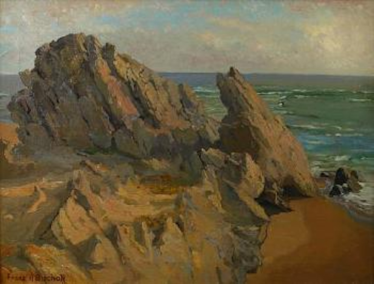 Rocks and surf, Laguna Beach, California by Franz A Bischoff
