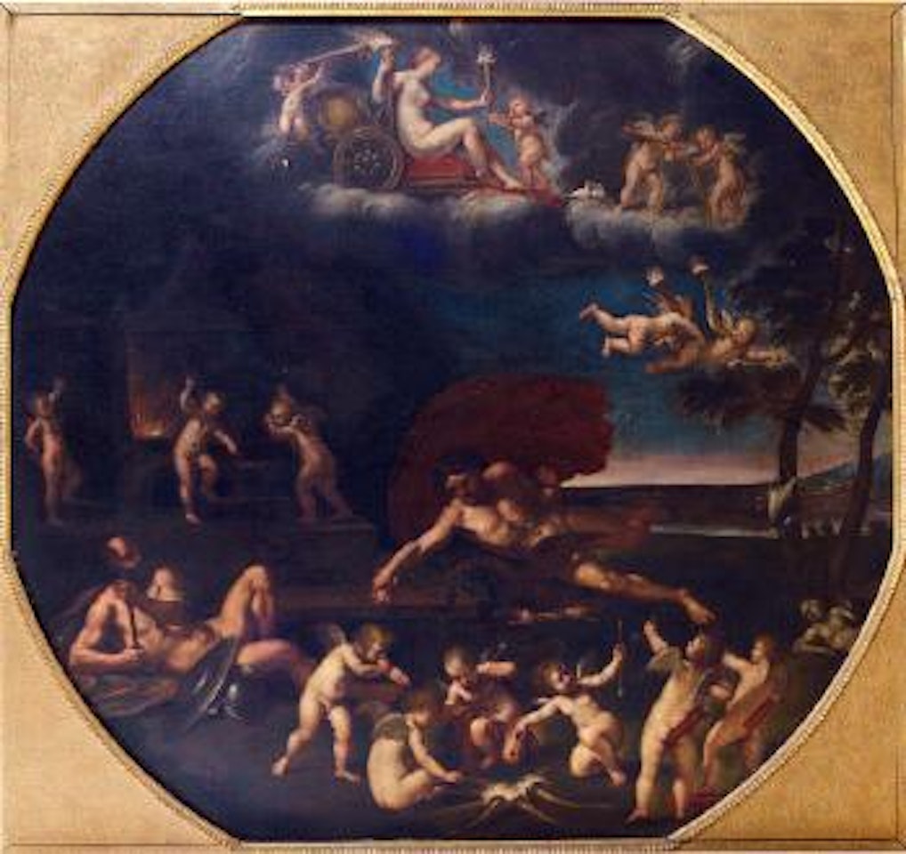 Toile à vue octogonale by Francesco Albani by Italian School