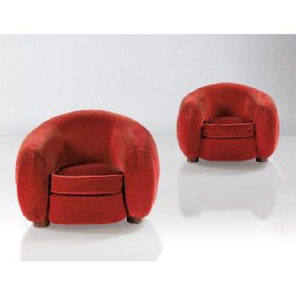 Paire De Fauteuils Boule, Dit Ours Polaire by Jean Royere