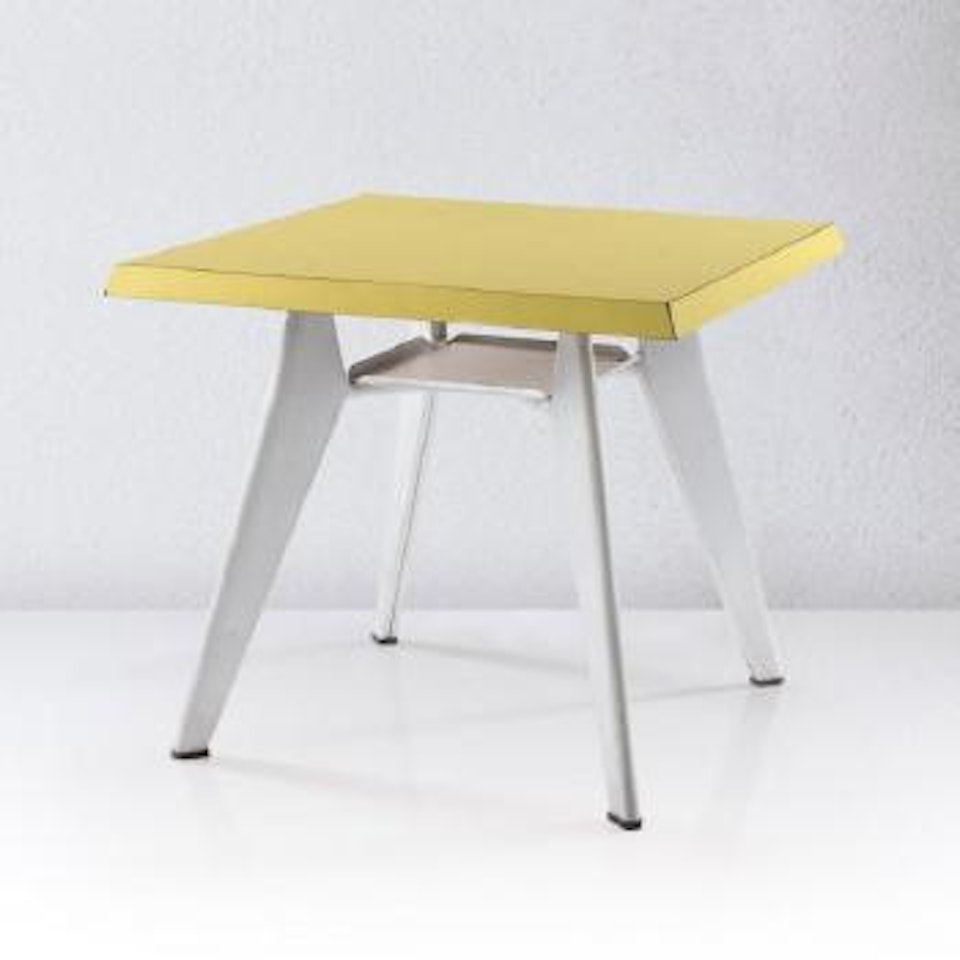 A Metal, Beechwood And Formica Cafeteria Table by Jean Prouvé