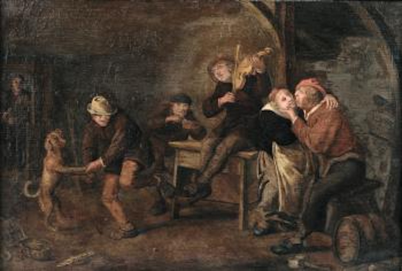 Peasants carousing in a tavern by Jan Miense Molenaer