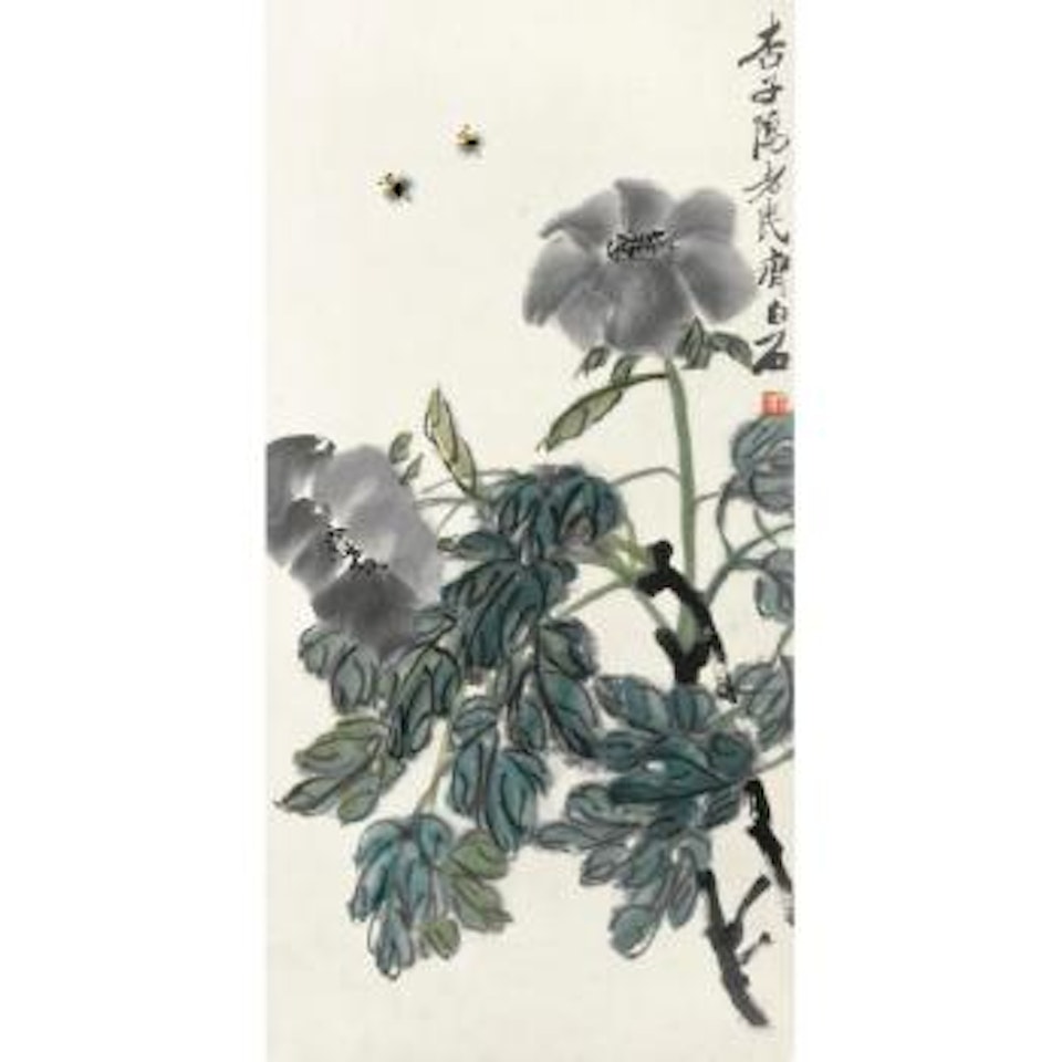 Peony And Bees by Qi Baishi