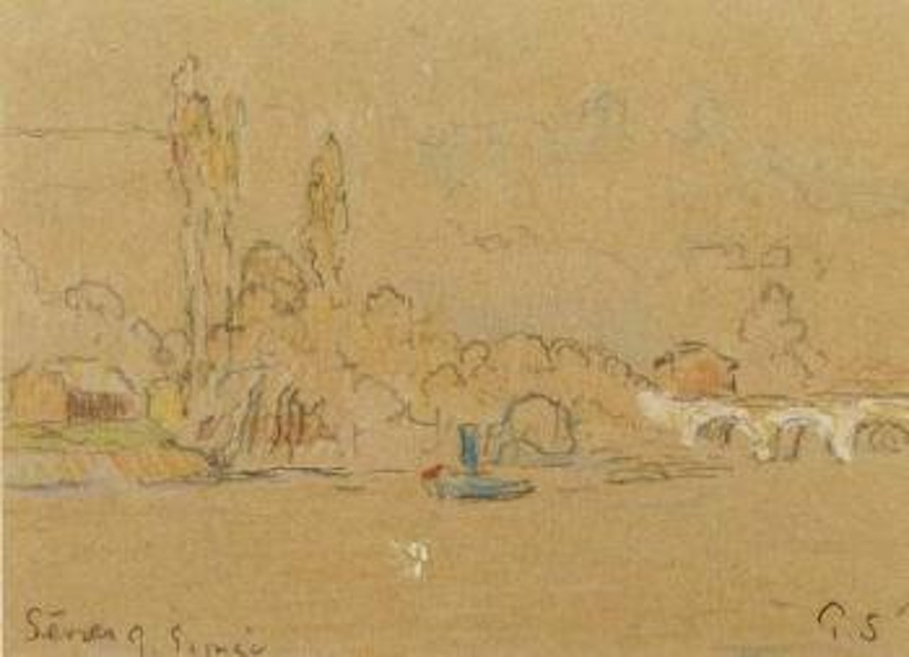 La Seine pres de Sevres by Paul Signac