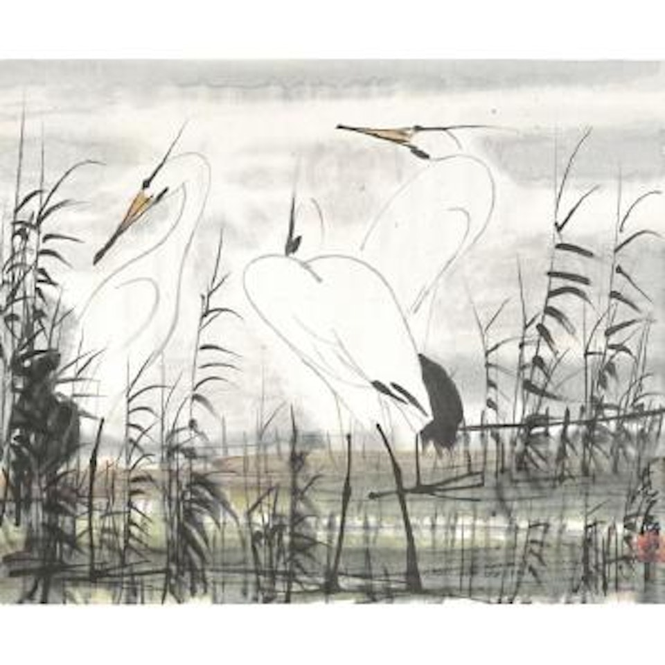Three Egrets by Lin Fengmian