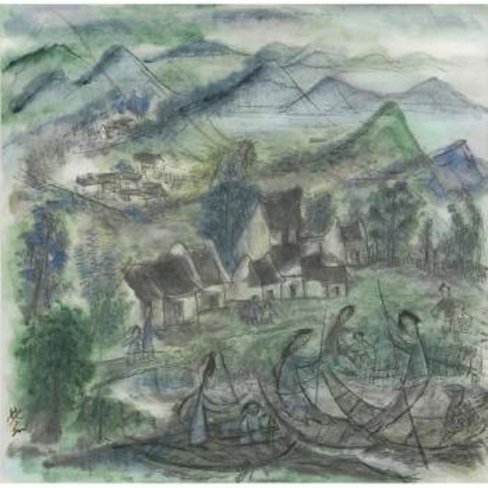 Fishing Village by Lin Fengmian