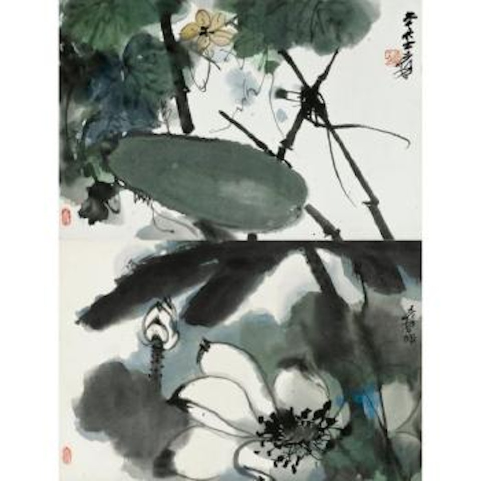 Melons; Lotus by Zhang Daqian