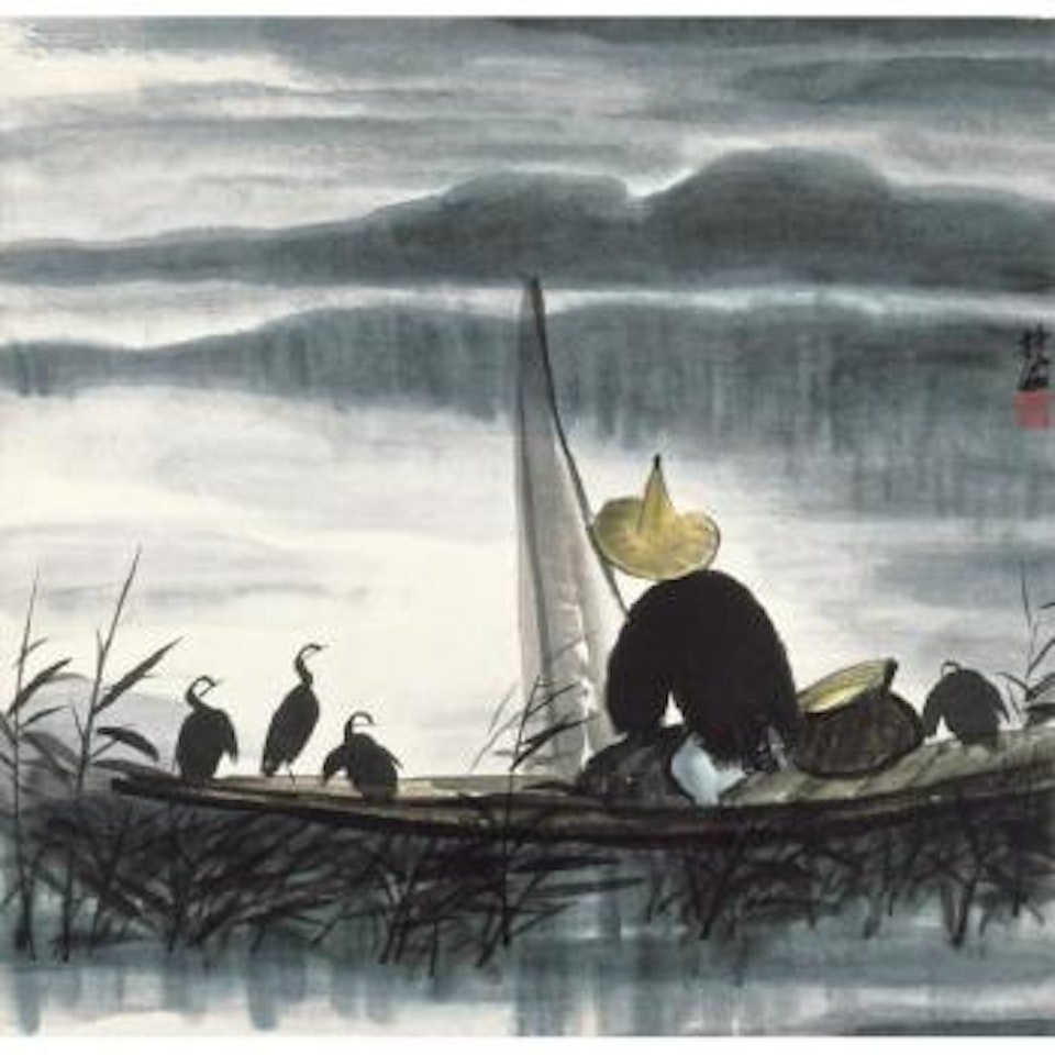 Fishing In Solitary by Lin Fengmian