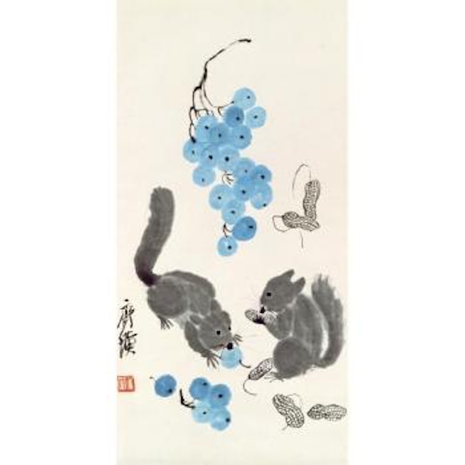 Squirrels And Peanuts by Qi Baishi