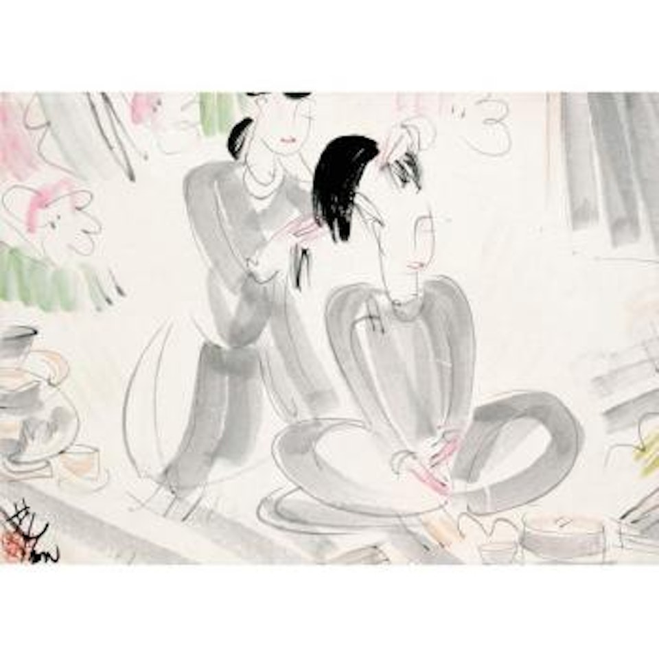 Hair Dressing by Lin Fengmian