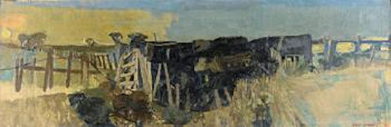 Cattle at a watering place by Joan Eardley
