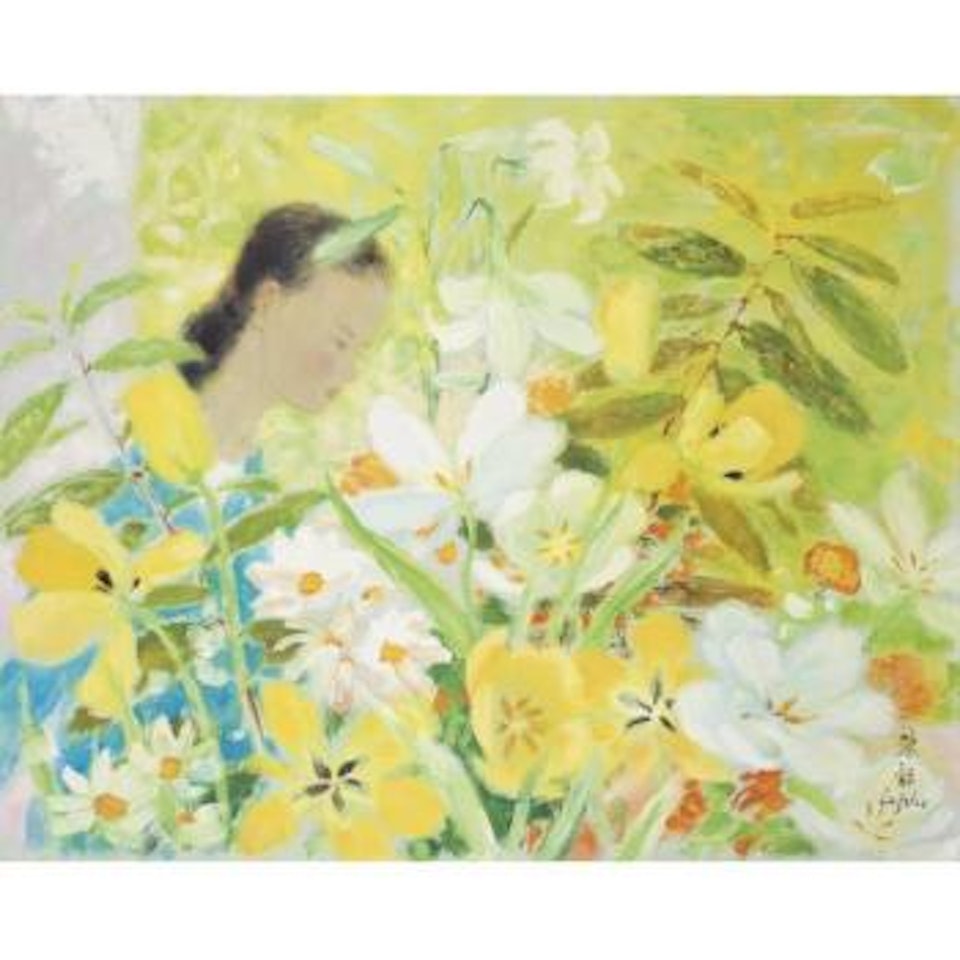 La Jeune Fille Aux Tulipes (Young Girl With Tulips) by Le Pho
