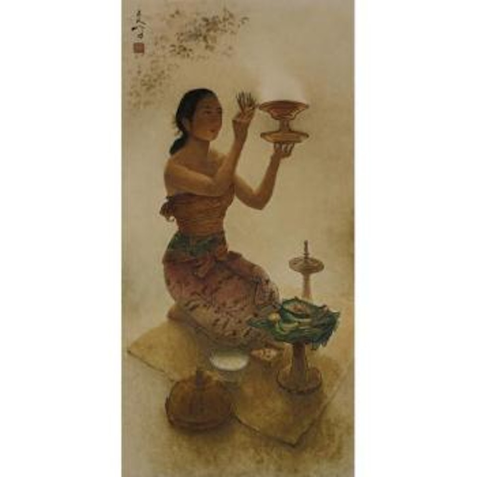 Girl With Offering by Lee Man Fong